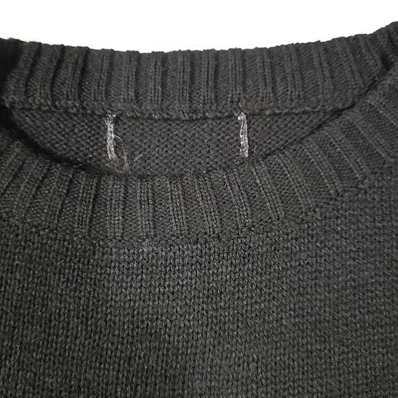 VTG 80s Black Art Sweater SzXL Shoulder Pads Abstract Red Goth Punk Rock Witchy - Picture 9 of 9